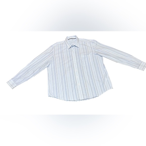 Tasso Elba Men's XL Striped Long-Sleeve Button-Down Shirt Gray/Blue Multicolor - Picture 2 of 8